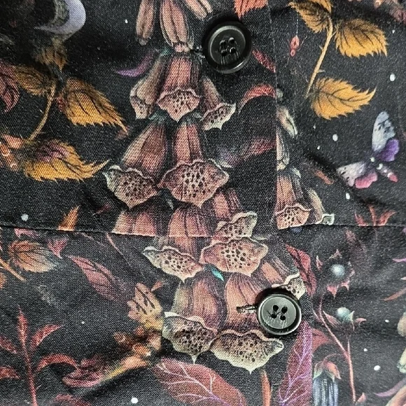 Floral Black Button Down Dress - Picture 9 of 10